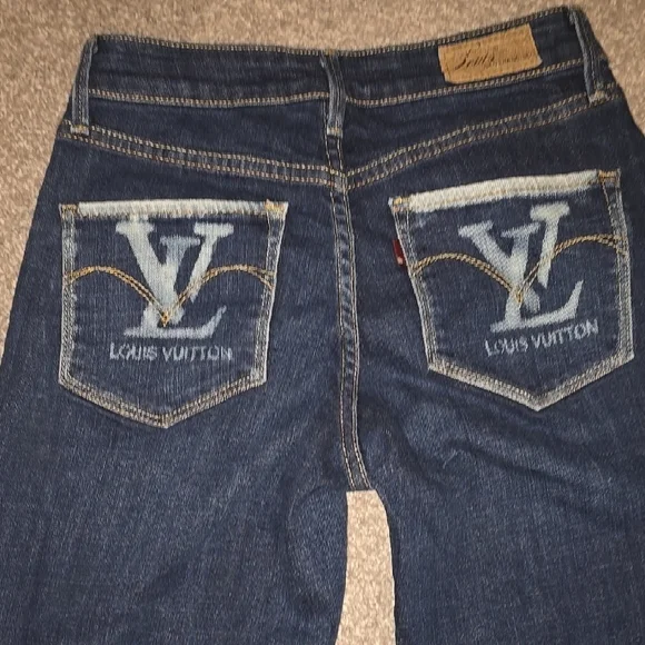 Levi's Dark Blue Flare Jeans with Pattern - Picture 4 of 8